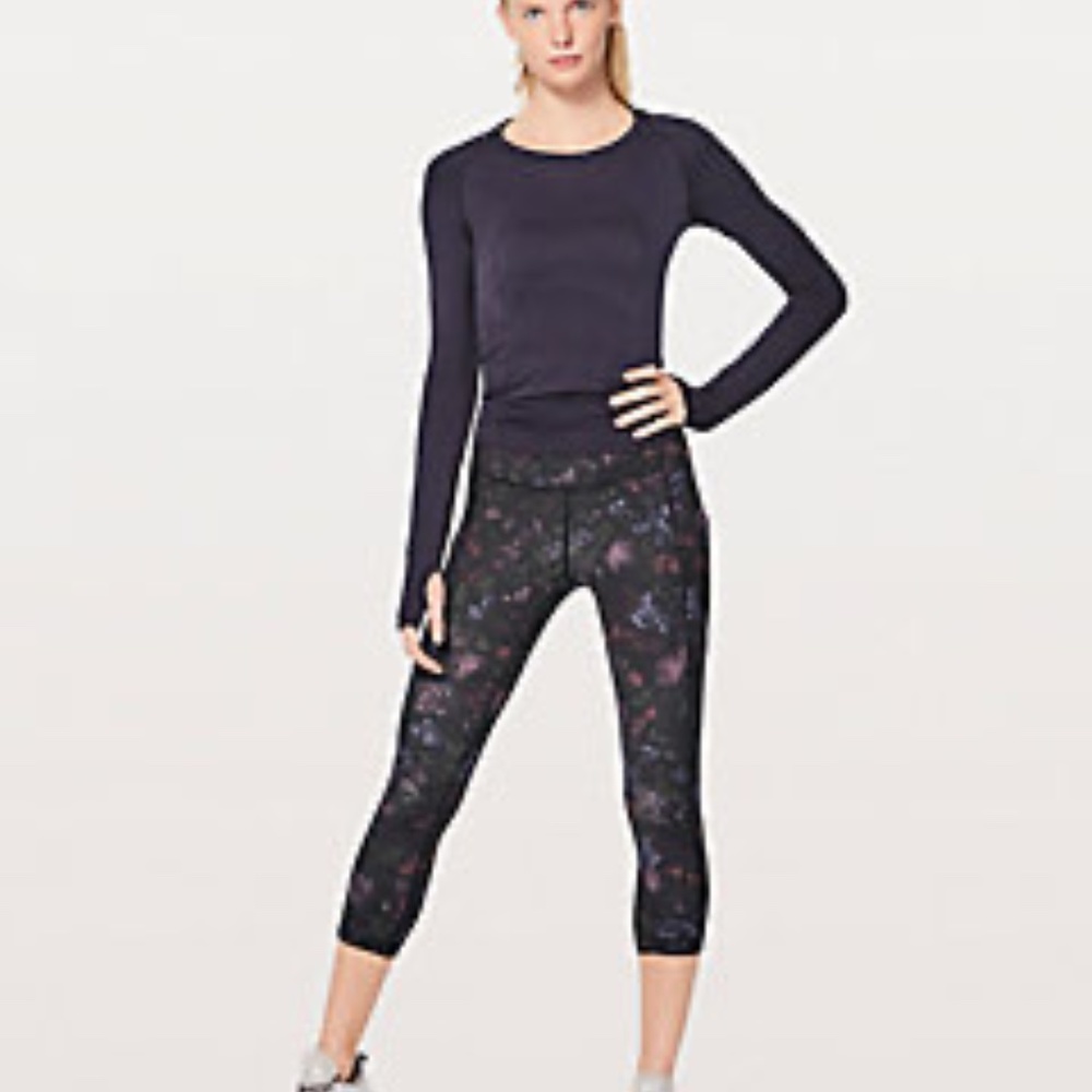 Lululemon Speed Up Crop 21in Size 10 Froz Flourish